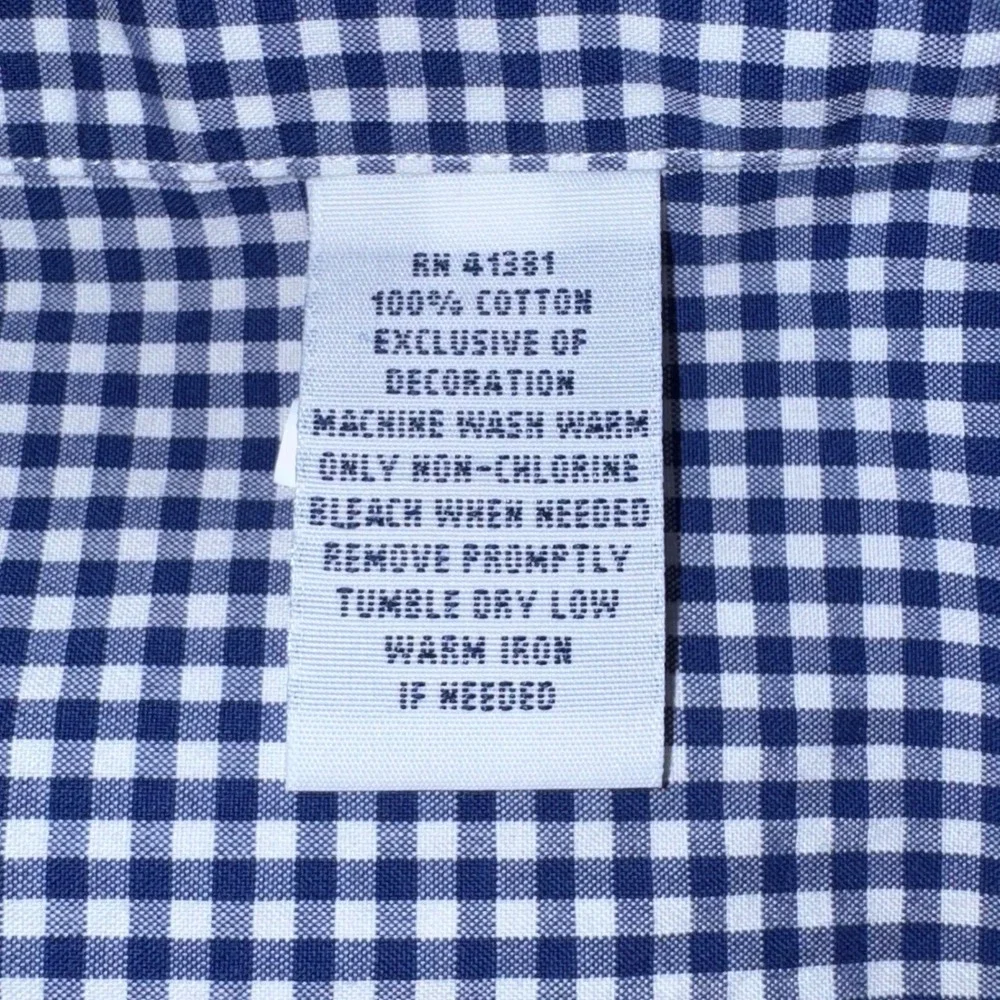 Polo Ralph Lauren Button Down Shirt Men's XL Blue Gingham Excellent Long Sleeve